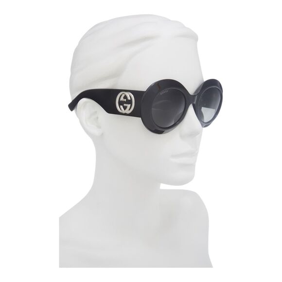 Gucci Designer Round Black Mystery New Original Logo Sunglasses - Picture 5 of 12